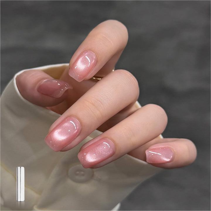 Glassy Cat Eye Gel Nail Polish, 16Ml Glitter Holographic UV Gel Polish with Magnet, Reflective Translucent, 2341 Silvery Moonlight