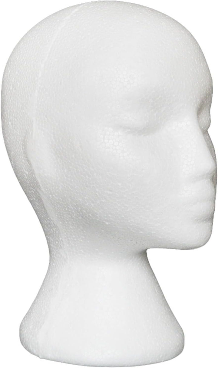 Male Head Model, Foam Mannequin, Head Model Wig Hair Hat Display Foam Mannequin Manikin White (Style 3)