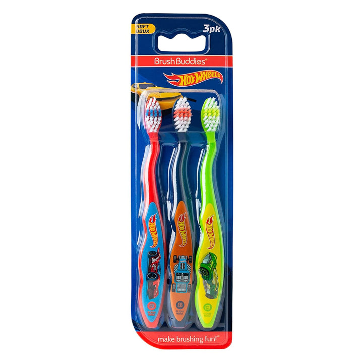 Hot Wheels Toothbrush for Kids, Kids Toothbrushes, Toothbrush Pack, Soft Bristles for Kids, Toddler Ages 2-4, 6PK