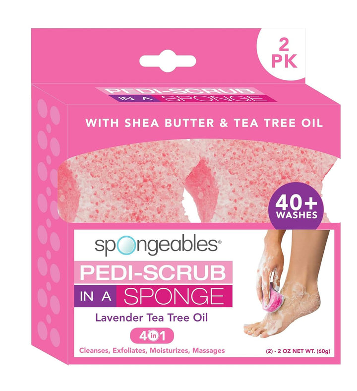 Spongables Pedi Scrub Foot Exfoliating 20+ Wash Sponge