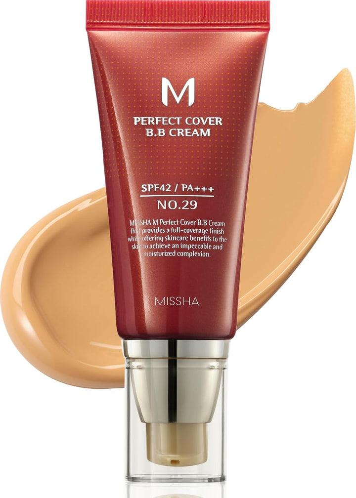 M Perfect Cover BB Cream No.23 Natural Beige -Light/Medium with Cool/Neutral Undertone SPF 42 PA +++ 1.69 Fl Oz - Tinted Moisturizer for Face with SPF