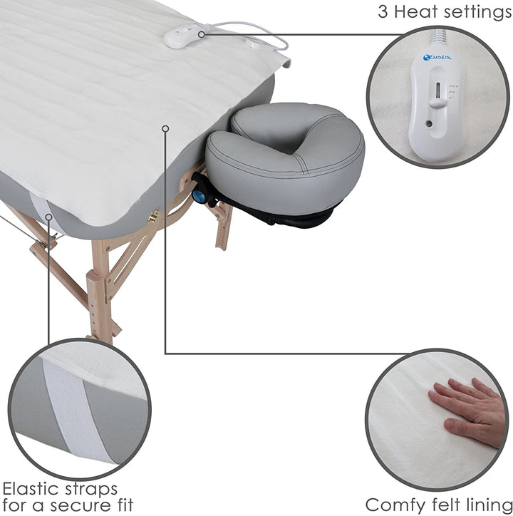 BODYWORKER’S Choice Massage Table Warmer – Three Heat Settings, Felt Lined Heating Pad (30” X 71”) | One-Year Replacement Guarantee
