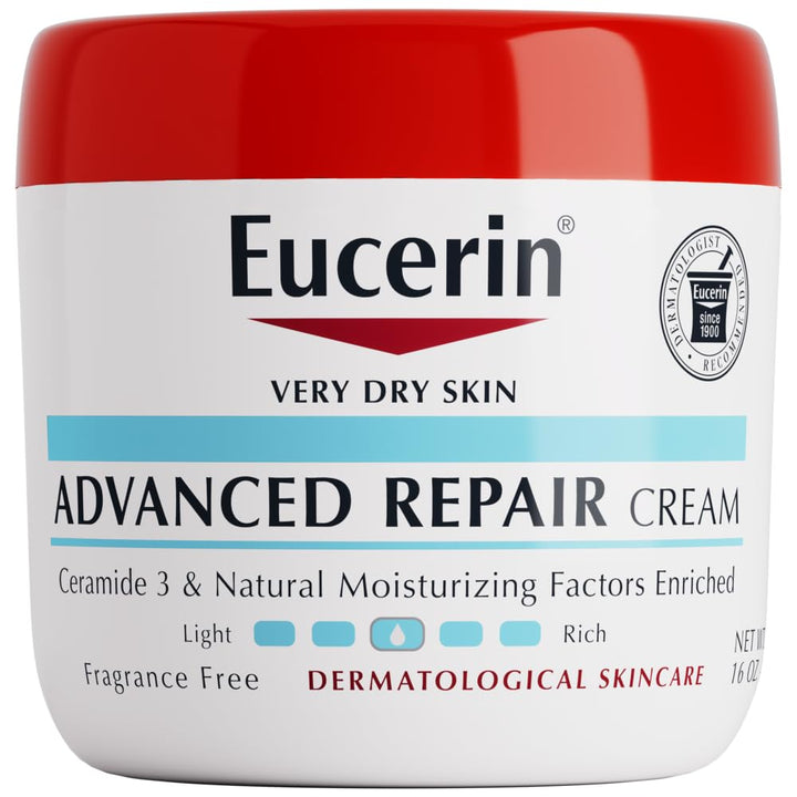 Advanced Repair Body Cream for Very Dry Skin, Fragrance Free Daily Body Moisturizer, 16 Oz Jar