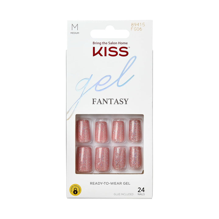 Gel Fantasy, Press-On Nails, Nail Glue Included, 'One Call', Red, Short Size, Oval Shape, Includes 28 Nails, 2G Glue, 1 Manicure Stick, 1 Mini File
