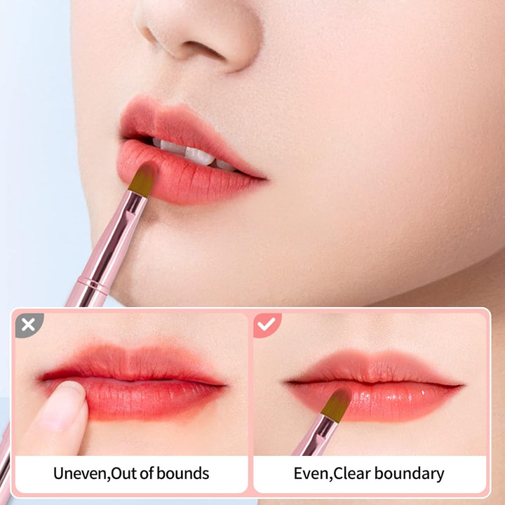[2 Pack] Lip Brush for Lipstick, Retractable Lip Brushes, Dual-Ended Makeup Brush for Lipstick Lip Gloss, Include Lid