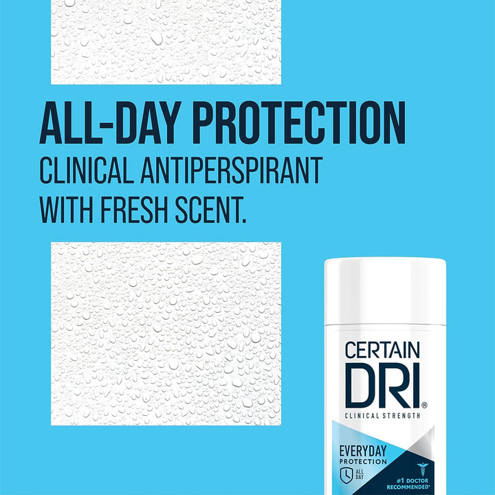 Everyday-Strength Clinical Antiperspirant - 72-Hour Sweat Protection for Hyperhidrosis - Doctor-Recommended - Travel-Friendly - Fresh Scent - 2.6 Oz