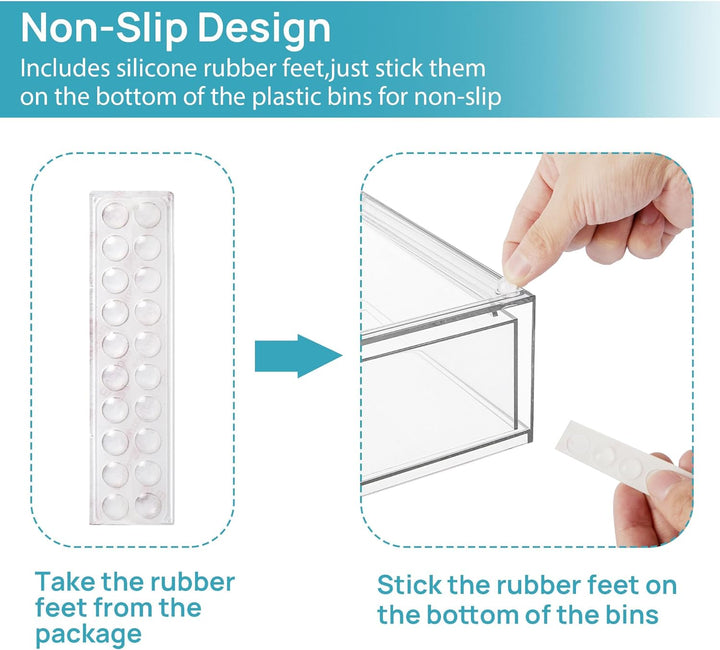 12.1''W Clear Stackable Storage Drawers,2 Pack Acrylic Plastic Organizers Bins for Makeup Palettes, Cosmetics, and Beauty Supplies,Ideal for Vanity, Bathroom,Cabinet,Desk Organization