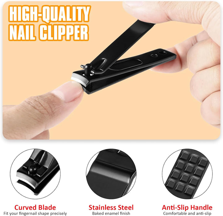 Tweezers Set,9 Pcs Professional Stainless Steel Tweezer Kit-Great Precision Eyebrow Tweezers for Ingrown Facial Hair with Leather Travel Case as Stocking Stuffing Gifts