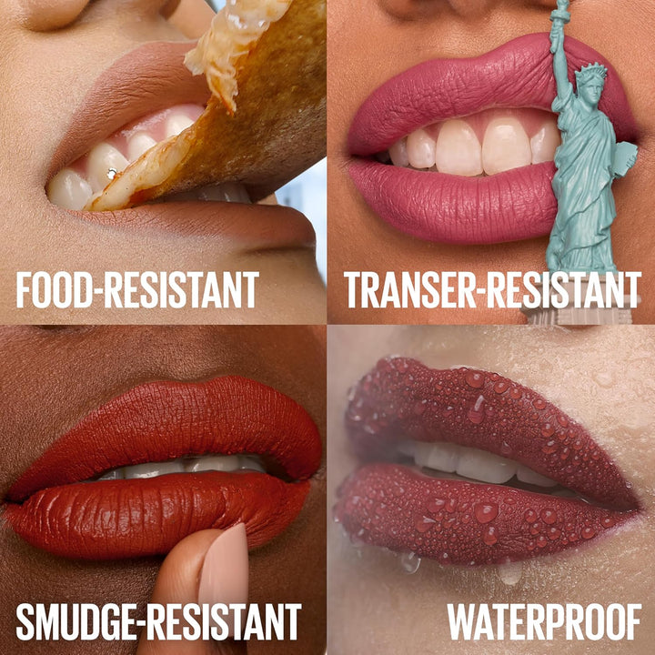 Superstay Matte Ink Liquid Lipstick, Long Lasting High Impact Color, up to 16H Wear, Thrill Seeker (Matte Black Lipstick)