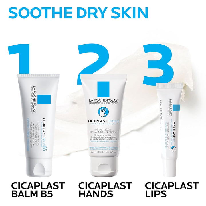 La Roche-Posay Cicaplast Lip Balm B5, Hydrating Balm with Shea Butter, Lip Treatment for Dry Cracked Lips, Moisturizing and Repairing Balm, Fragrance Free