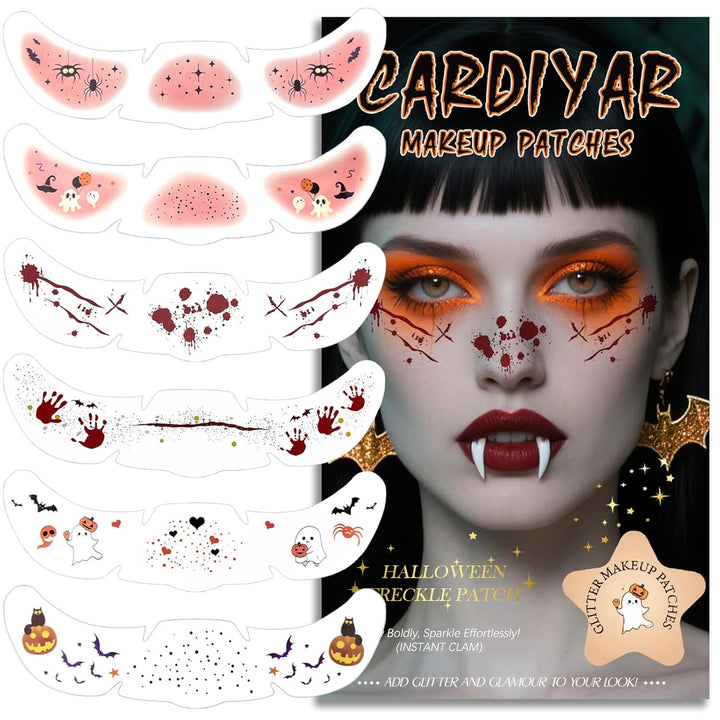 Glitter Freckles Face Tattoo - 24PCS Waterproof Gold Temporary Sparkle Patches for Women, Glow up Makeup (Gold)