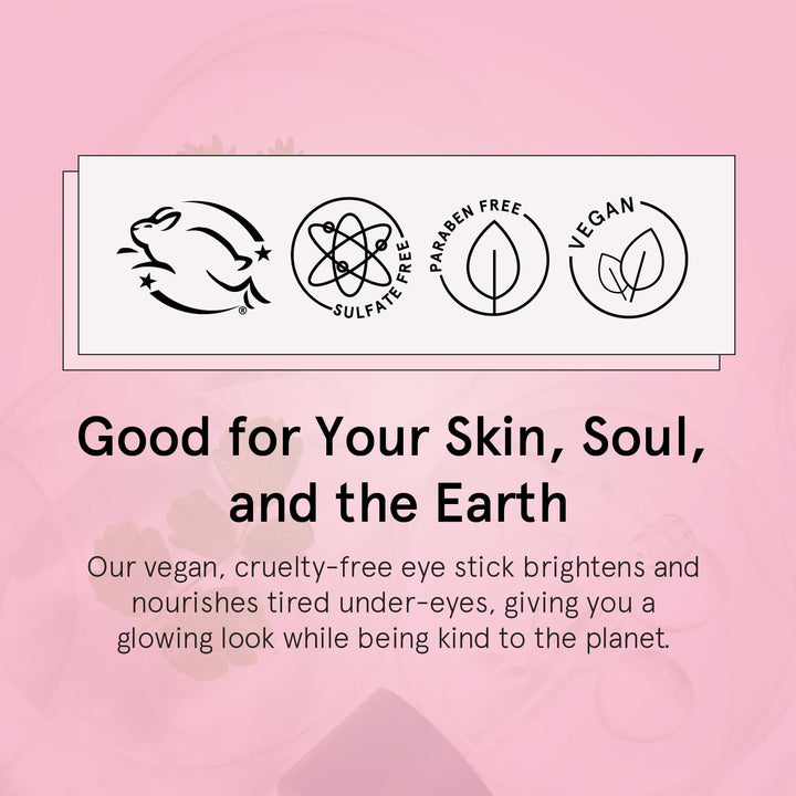 under Eye Brightener Balm Stick - Travel Essentials - Caffeine Eye Cream for Dark Circles, Puffiness, Wrinkles - Vegan Moisturizer Stick with Niacinamide, Hyaluronic Acid (0.13Oz/3.5G)