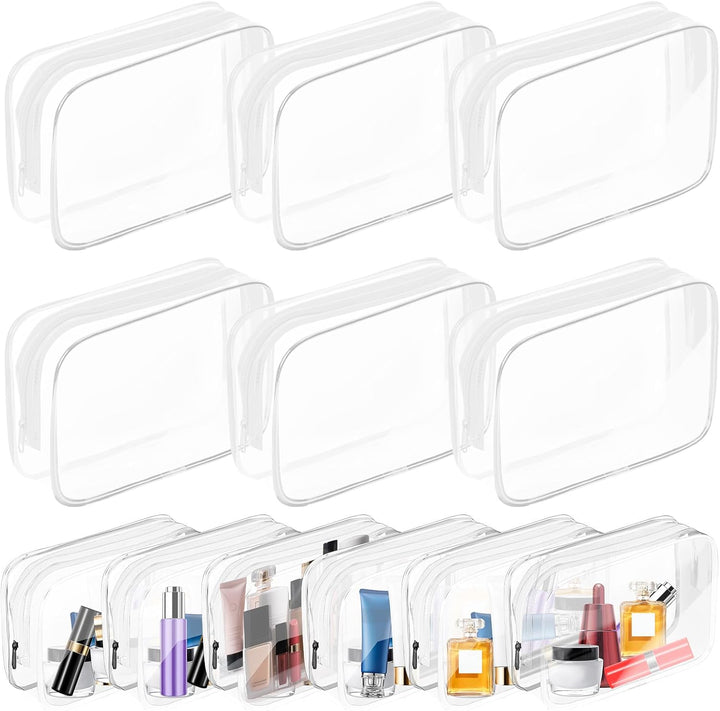 Clear Makeup Bag,Portable Travel Toiletry Bags with Zipper, TSA Approved Clear Organizer Bags, PVC Cosmetic Pouch for Airport Airline Compliant