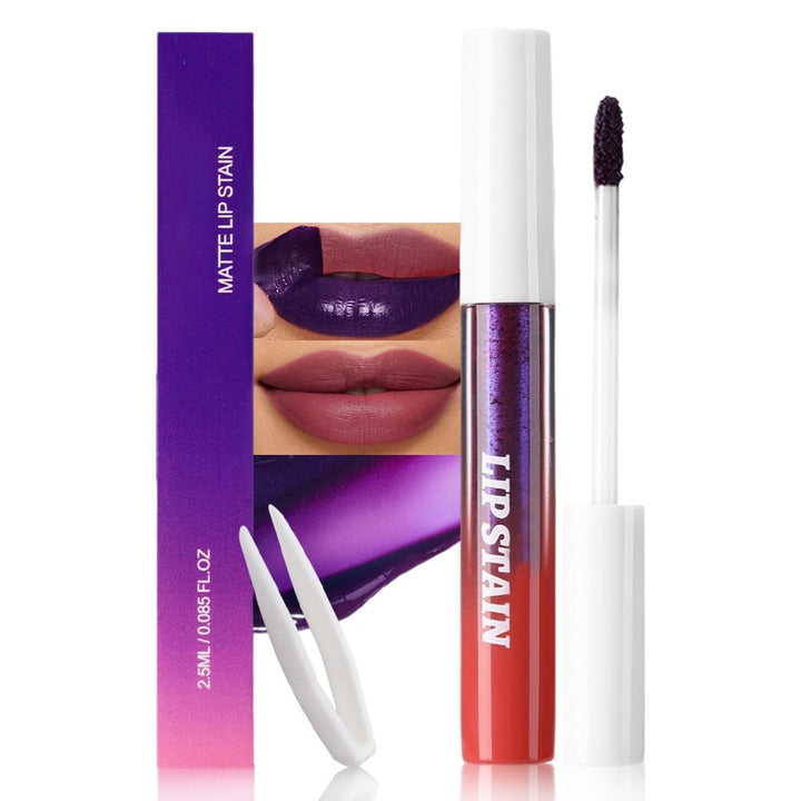 3Pcs Peel off Lip Stain Tints, Maroon Mauve Red Matte Liquid Lipstick Lip Stain Long Lasting Waterproof for Women, Non-Stick Cup Lipstick Peel off Highly Pigmented Not Faded Smudge-Proof Liptint
