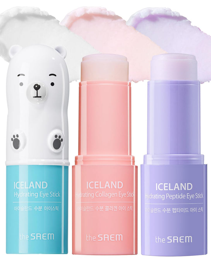 The SAEM Iceland Hydrating Eye Stick 0.24Oz - Cooling Eye Balm for Dark Circles and Puffiness – under Eye Treatment - Reduce Wrinkles and Moisturizing - Minimize Dark & Puffy Eyes - Aqua Scent