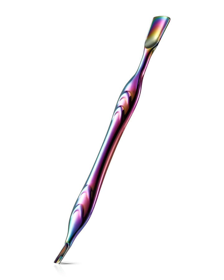 Cuticle Pusher with Fork, 2-In-1 Cuticle Trimmer Nail Care Tool, Stainless Steel Cuticle Remover Tool for Manicures and Pedicures - Silver