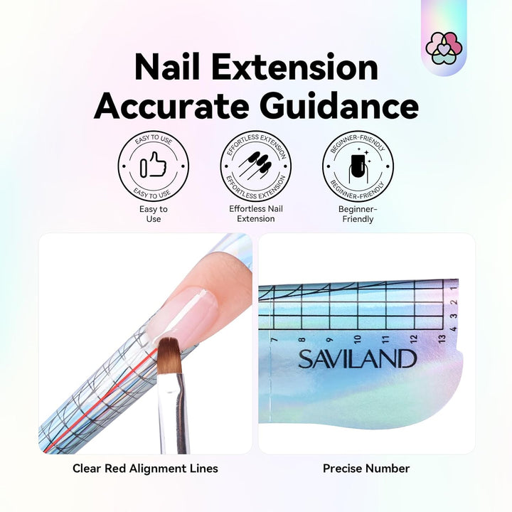Long Length Reusable Nail Forms: Super Sticky Duable Poly Gel Nail Forms Sturdy Nail Extension Forms Paper Nail Forms Self-Adhesive Nail Model Stencils for Acrylic Nails Builder Nail Gel