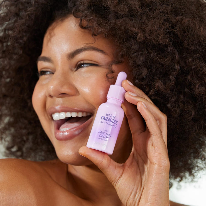 Isle of Paradise Self Tanning Face & Body Drops - Evens Skin Tone - Self Tanner Drops for Bronzed & Glowing Skin - Vegan and Cruelty Free - 30Ml
