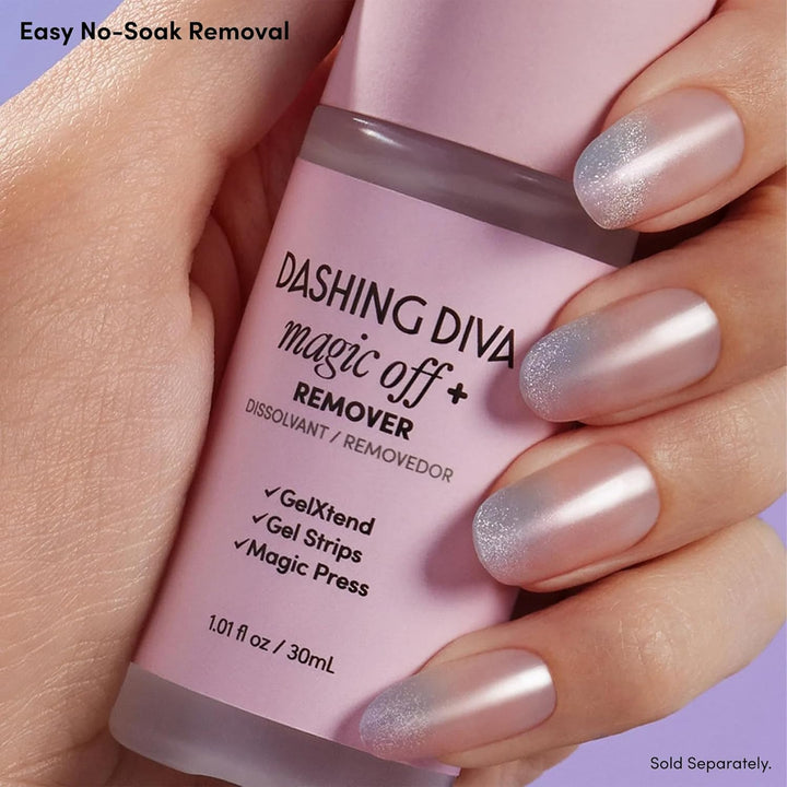 Glaze Nail Starter Kit - Real Black - Long Lasting, Chip Resistant, Semi-Cured Gel Nail Strips - 7-Piece Manicure Set with 32 Strips and Mini LED Lamp