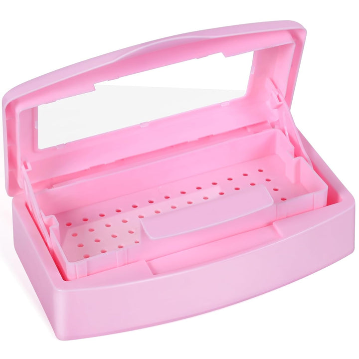 Nail Tool Sterilizer Box,Plastic Sterilizing Tray,The Disinfection Box for Nail Art Tools Is Applicable to Nail Art Tools, Tweezers, Hair Salons, Spas and Manicure Equipment-Black