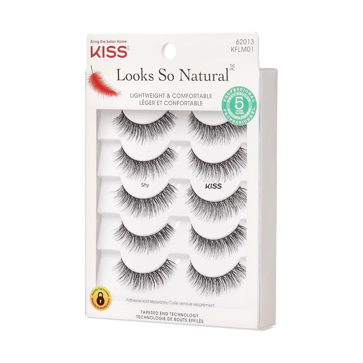Looks so Natural, False Eyelashes, 'Shy', 12Mm, Includes 5 Pairs of Lashes, Easy to Apply, Reusable Lash Clusters