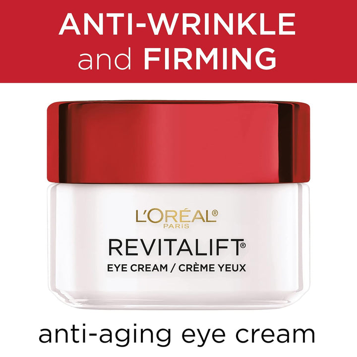 Skincare Revitalift Anti-Wrinkle and Firming Eye Cream with Pro Retinol, Treatment to Reduce Dark Circles, Fragrance Free, 0.5 Oz.