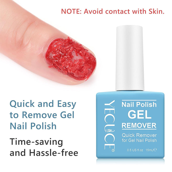 Gel Nail Polish Remover, (2Pcs) Gel Polish Remover for Nails, No Need for Foil, Quick & Easy Polish Remover in 2-3 Minutes, No Need Soaking or Wrapping-15Ml