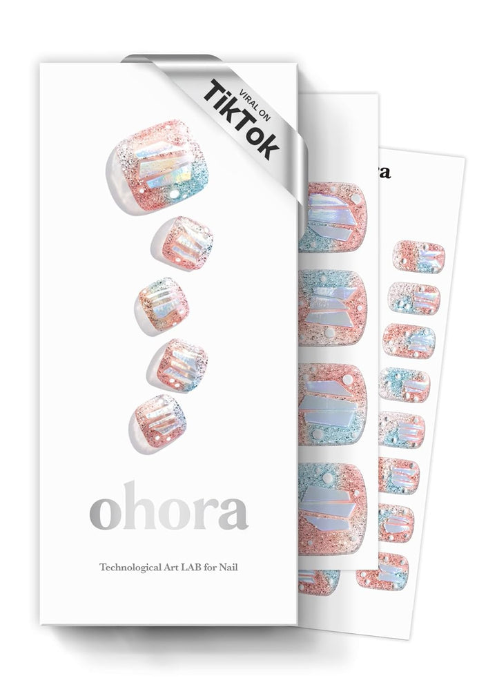 Semi Cured Gel Pedi Strips (P Chilly Red) - Works with Any Pedi Lamps, Salon-Quality, Long Lasting, Easy to Apply & Remove - Includes 2 Prep Pads, Pedi File & Wooden Stick