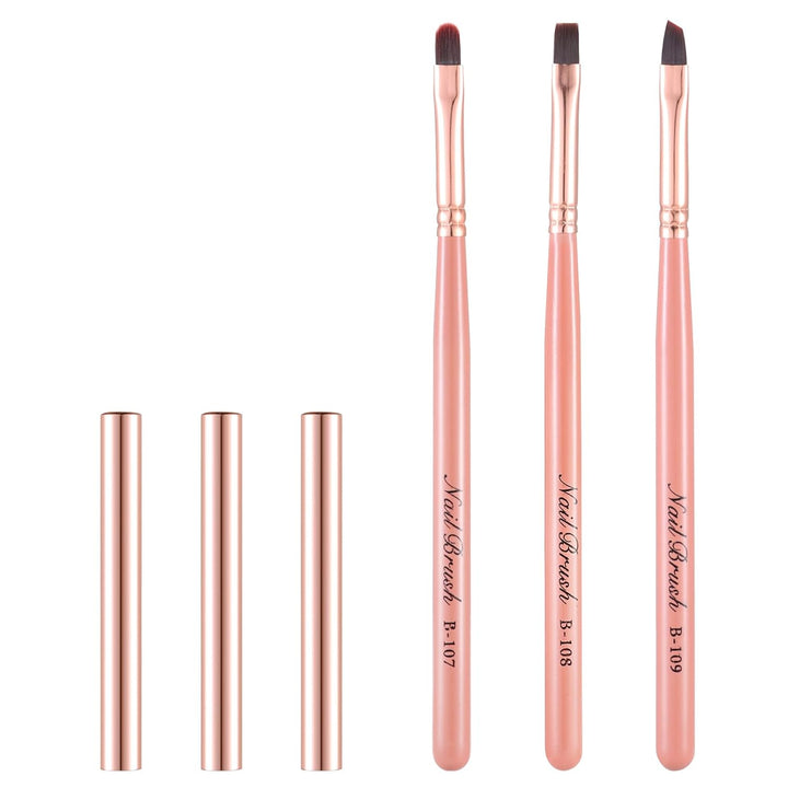 Nail Art Clean up Brushes,Nail Brushes for Cleaning Polish Mistakes on the Cuticles, Acetone Resistant Nail Brush, Fingernail Cleaning Brushes for Nail Art and Designs (2 Pcs Round&Angled)