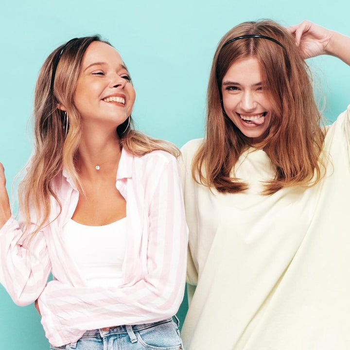 Plastic Thin Skinny Headbands - Headbands for Women - Plain Headband for Girls DIY - Hair Bands Teeth Comb Headband Halloween Comb - Black