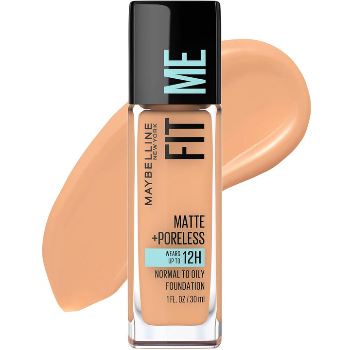 Fit Me Matte + Poreless Liquid Oil-Free Foundation Makeup, Classic Ivory, 1 Count (Packaging May Vary)