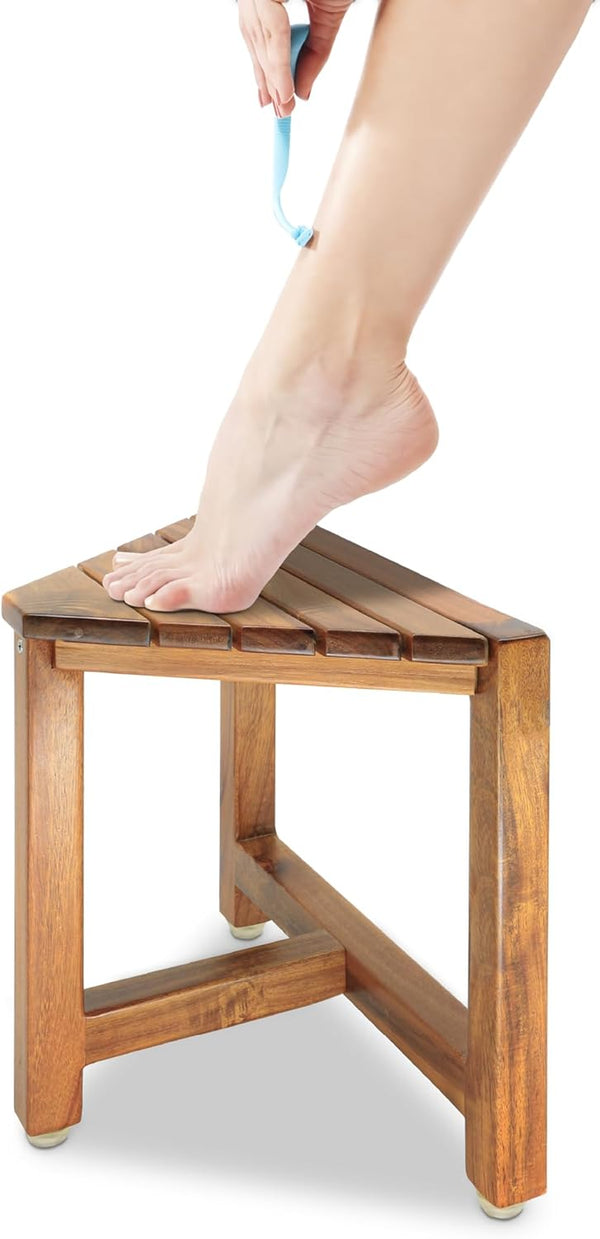 Shower Foot Rest 12 in - Shower Stool for Shaving Legs, Small Corner Bathroom Bench Suitable for Small Shower Spaces - Bath Seat, Spa Foot Rest Shaving Stool Corner