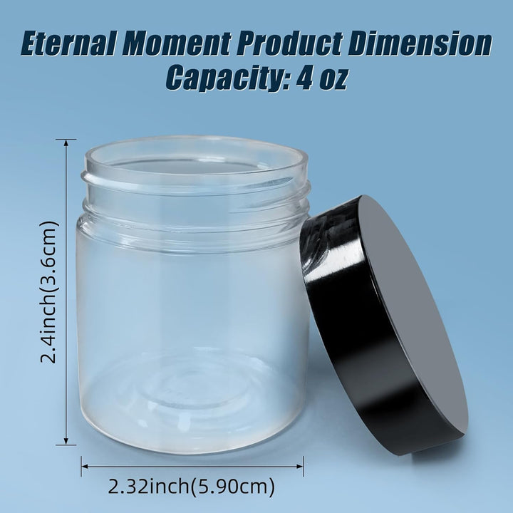 50 Pack 4 Oz Clear Plastic Jars with Lids - Small/Mini Containers for Slime, Ointments，Creams, Samples, Eyeshadow, Travel Storage， Makeup, Lotion, and Body Butter.