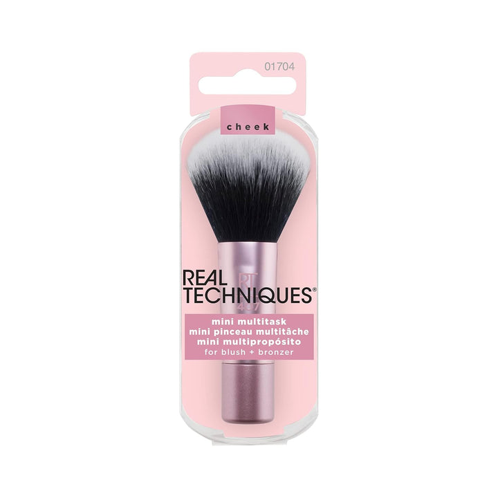 Mini Multitask Makeup Brush, for Blush, Bronzer & Powder, Face Brush with Custom-Cut Synthetic Bristles, for Loose & Pressed Powder, Travel Sized, Vegan & Cruelty-Free, 1 Count