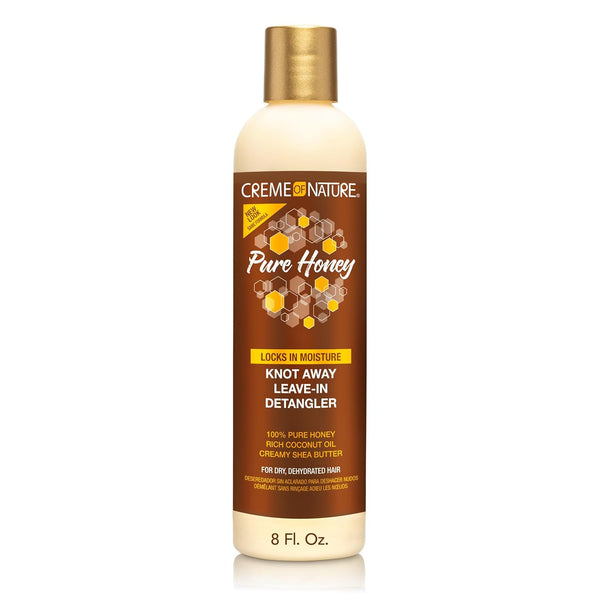 Pure Honey Knot Away Leave-In Detangler, Instantly Detangles & Improves Manageability, with Coconut Oil & Shea Butter, for Dry, Dehydrated Hair, 8 Oz