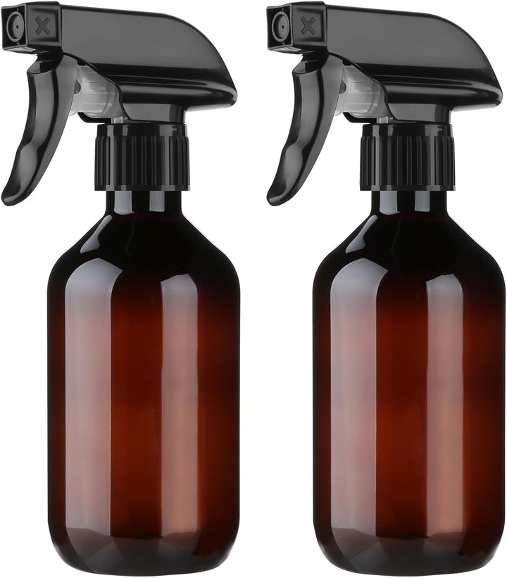 2-Pack Leakproof Spray Bottles (300Ml/10Oz) - Adjustable Nozzle for Fine Mist & Jet Stream | Premium Refillable Plastic Bottles for Hair Styling, Plant Misting, Cleaning Solutions (Clear)
