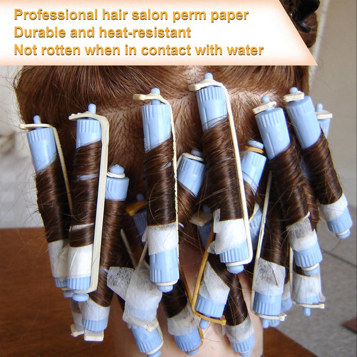100Pcs Perm Paper for Hair, Heat-Resistant End Tissue for Hair Perm, Disposable Curling Paper for Salon Shop- White