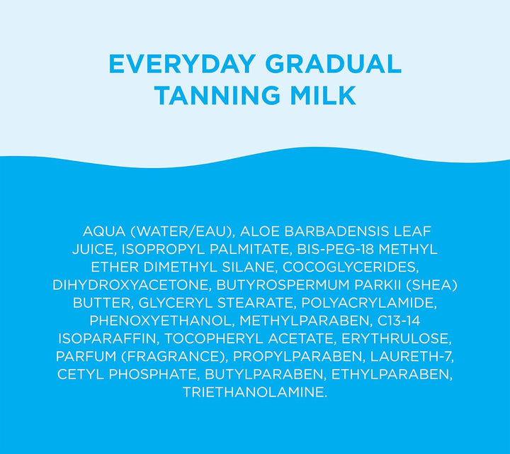 Everyday Gradual Tanning Milk | Long-Lasting, Tanning Body Moisturizer Enriched with Aloe Vera and Vitamin E for Glowing Skin