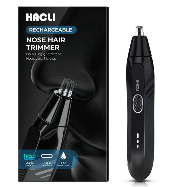 Nose Hair Trimmer for Men Women - Electric Nose Hair Clipper with Replaceable Stainless Steel Blade, Powerful 8000RPM Motor, Wet/Dry Use, Travel Lock, Portable Design USB Rechargeable