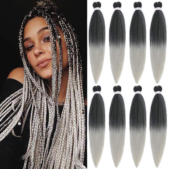 Purple Braiding Hair Pre Stretched Long Braid 30 Inch 2 Packs Professional Braiding Hair Extensions Synthetic Crochet Twist Braids (30 Inch, Purple)