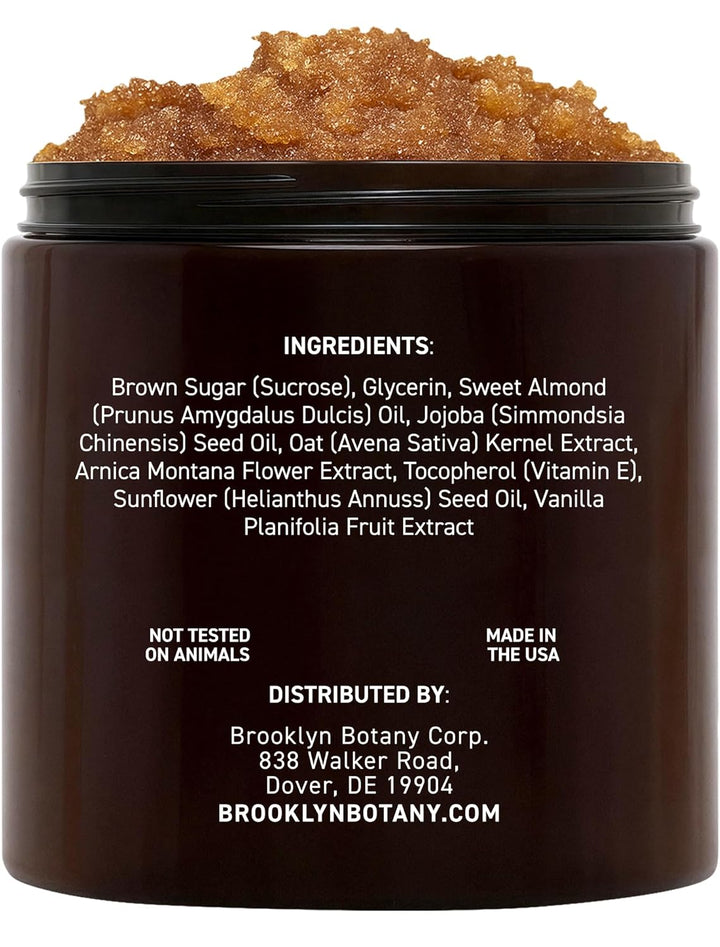 Brown Sugar Body Scrub - Moisturizing and Exfoliating Body, Face, Hand, Foot Scrub - Fights Acne, Fine Lines & Wrinkles, Great Gifts for Women & Men - 10 Oz