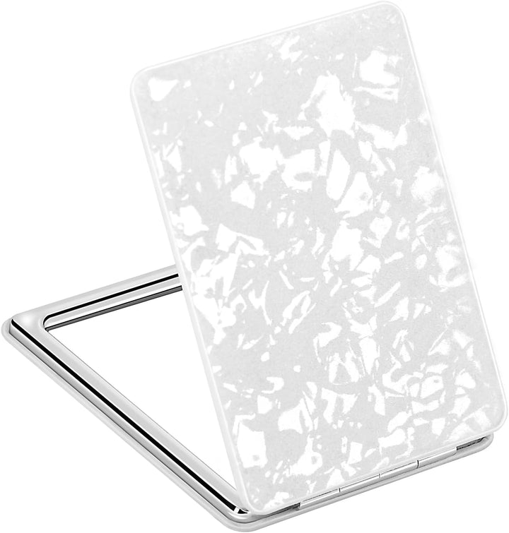 Compact Vanity Mirror for Men, Black, Travel Makeup Mirror for Handbag Pocket Wallet, Portable Double-Sided Magnifying Cosmetic Mirror for Daily, Work, Business