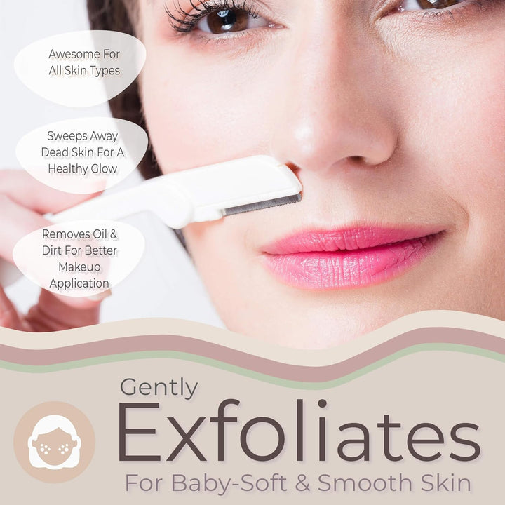 Dermaplaning Razor (9 Count) – Face Razors for Women for Peach Fuzz, Eyebrow Shaping & Gentle Exfoliation – at Home Facial Shaver for Smooth Skin & Flawless Makeup Prep