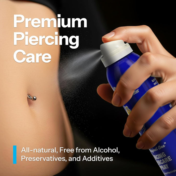 Piercing Aftercare Spray and Keloid Bump Removal– Sea Salt Spray for Body and Facial Piercings – Ear, Nose, Navel, Oral & Body Piercing Cleaner, Aftercare Solution for New Piercings– 4Oz