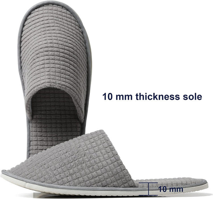 SPA Guest Slippers, 6/12 Pairs Reusable Washable Unisex Spa Slippers for Hotel Bedroom Wedding Party Travel