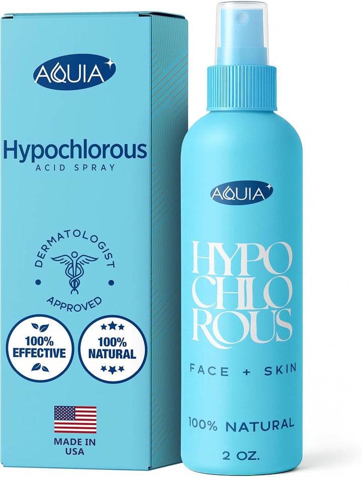 Hypochlorous Acid Spray for Face and Skin | Piercing Aftercare Spray | 8 Oz Hypochlorous Acid Sprays for Face, Skin, Acne, Eczema, Body Acne Sprays, Piercing Aftercare, Facial Wound Solution, Workout