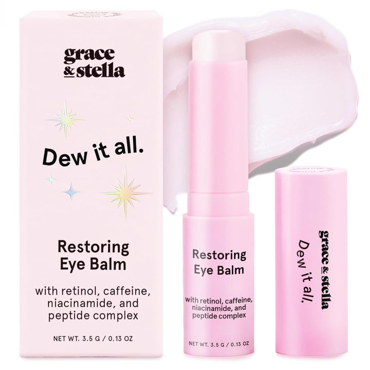 under Eye Brightener Balm Stick - Travel Essentials - Caffeine Eye Cream for Dark Circles, Puffiness, Wrinkles - Vegan Moisturizer Stick with Niacinamide, Hyaluronic Acid (0.13Oz/3.5G)
