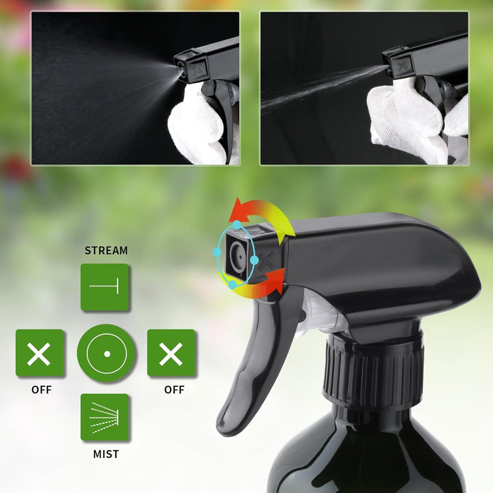 2-Pack Leakproof Spray Bottles (300Ml/10Oz) - Adjustable Nozzle for Fine Mist & Jet Stream | Premium Refillable Plastic Bottles for Hair Styling, Plant Misting, Cleaning Solutions (Clear)