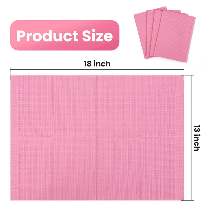 Disposable Nail Mats - 20Pcs Fordable Nail Art Table Mats for Table Acrylic Nail Practice Sheet, 3 Ply Waterproof 13" X 18" Clean Pads Nail Art Accessories (Pink)