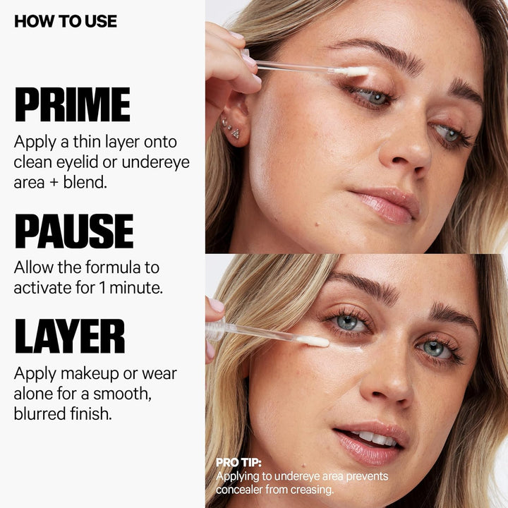 Hydro Grip Eye Primer with Hyaluronic Acid – Clear Primer for Eyeshadow + Undereye Concealer – Grips Makeup, Hydrates + Smooths Skin for Crease-Free, Long-Lasting Wear – 0.29 Oz